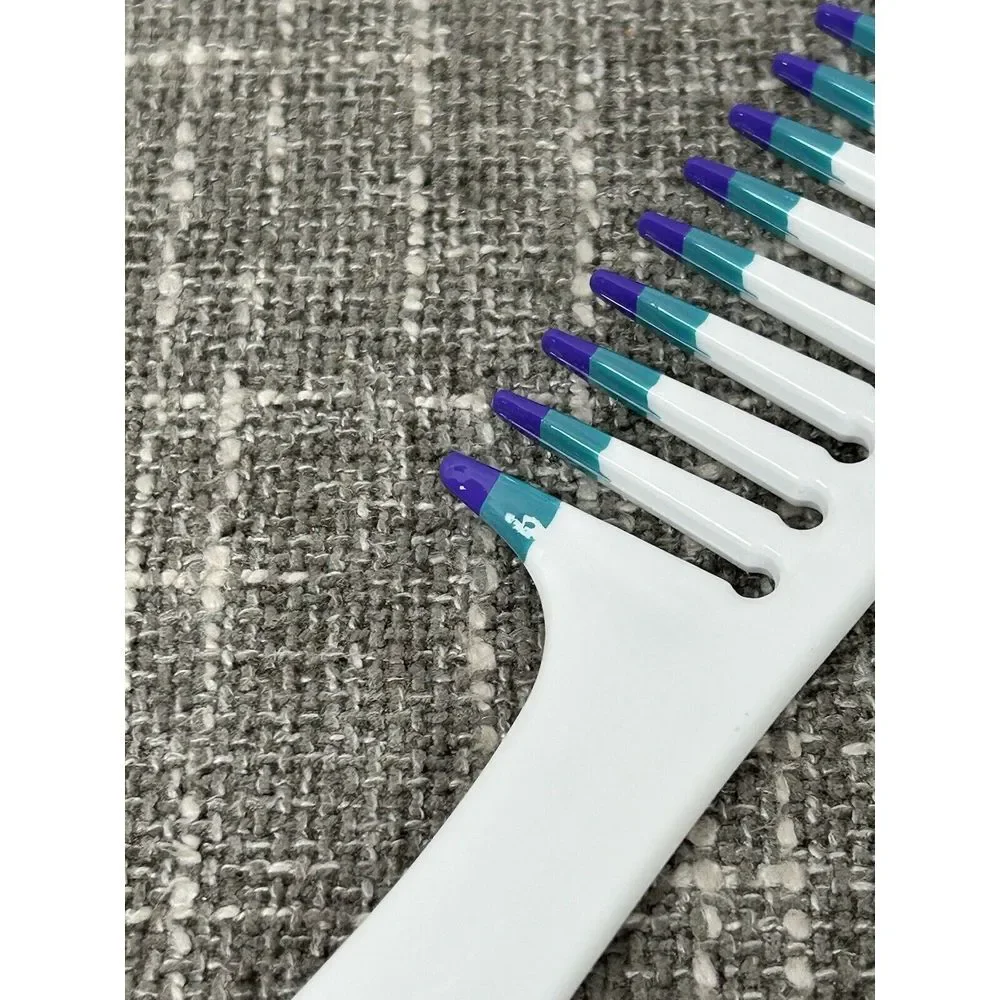 Vintage 90s Detangler‎ Hair Comb Styling NOS White Twice Dipped Wide Tooth 8.5